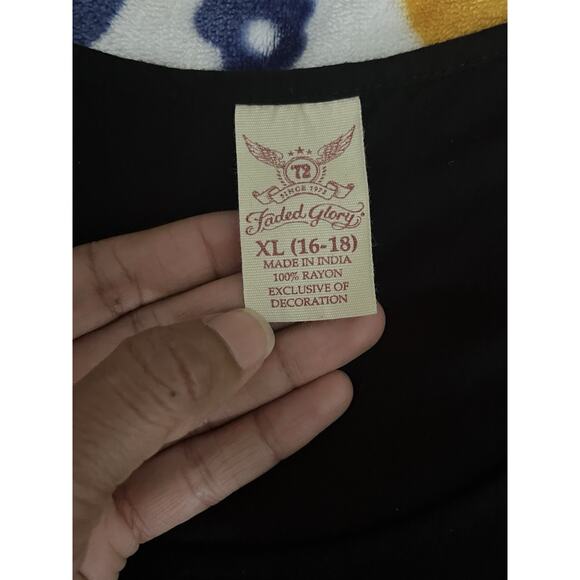 Faded Glory Embroidered Roll Tab Sleeve Peasant Top Women’s Size XL - Picture 6 of 6